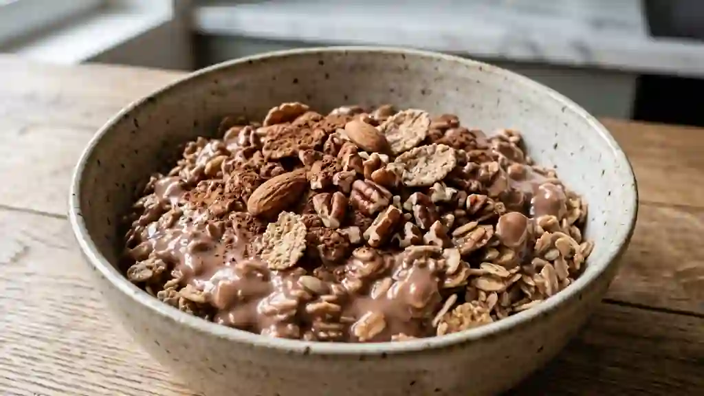 Céréales croquantes au coulis de cacao léger - Photo de présentation