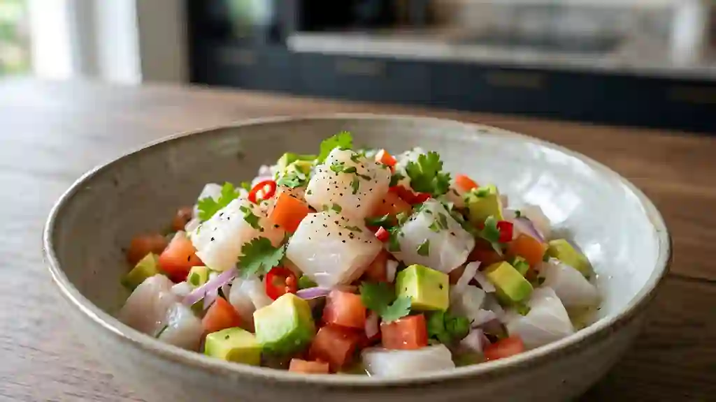 Ceviche Tricolore Acidulé à l'Avocat - Photo de présentation