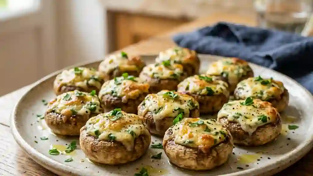 Champignons farcis ail et persil fondants - Photo de présentation