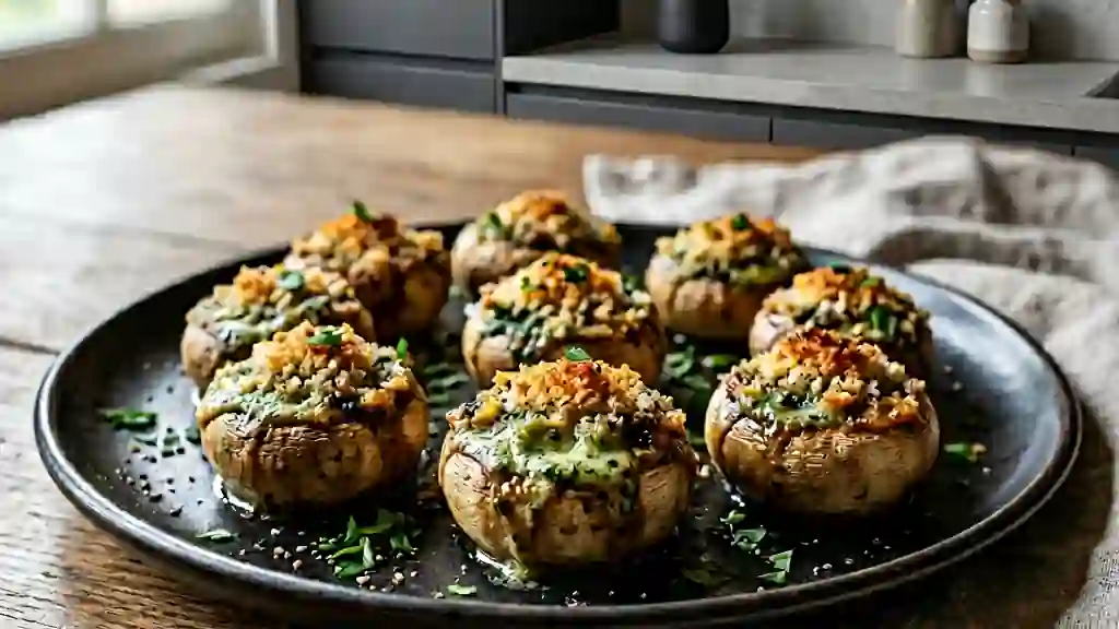 Champignons au beurre d'escargot fondants - Photo de présentation