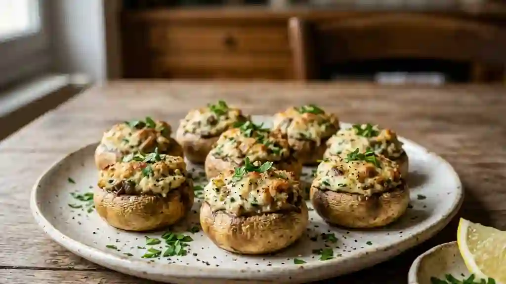 Champignons au Boursin ail et fines herbes - Photo de présentation