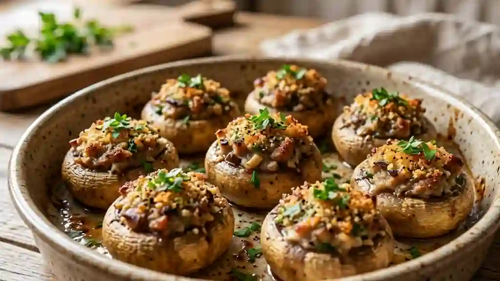 Champignons Farcis Rôtis et Persillade - Photo de présentation
