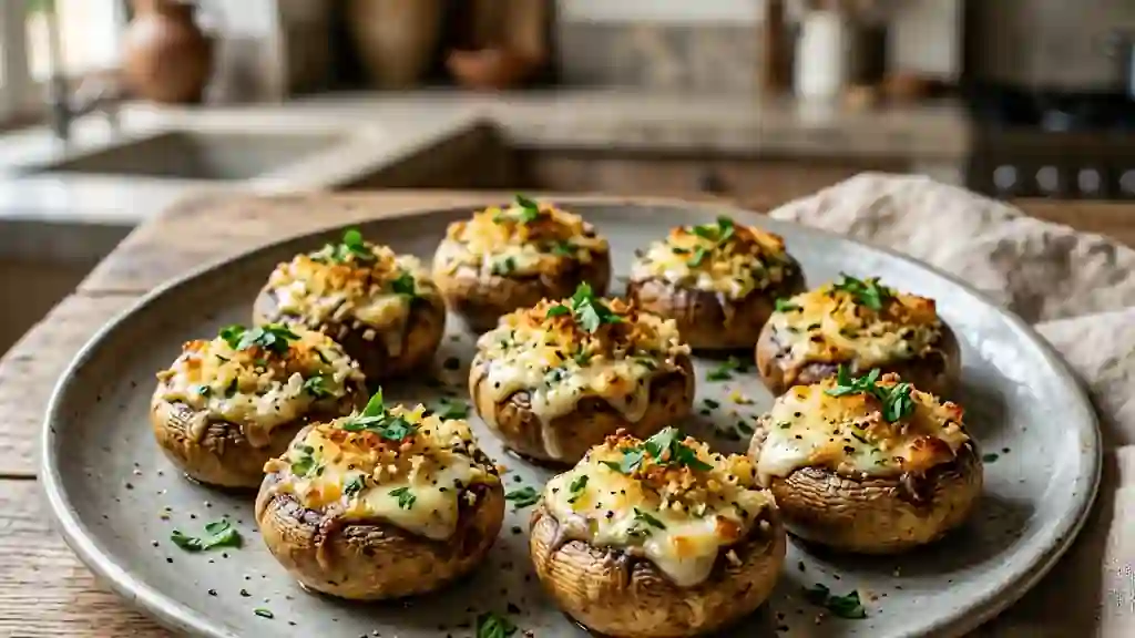 Champignons Farcis au Fromage Frais et Ail - Photo de présentation