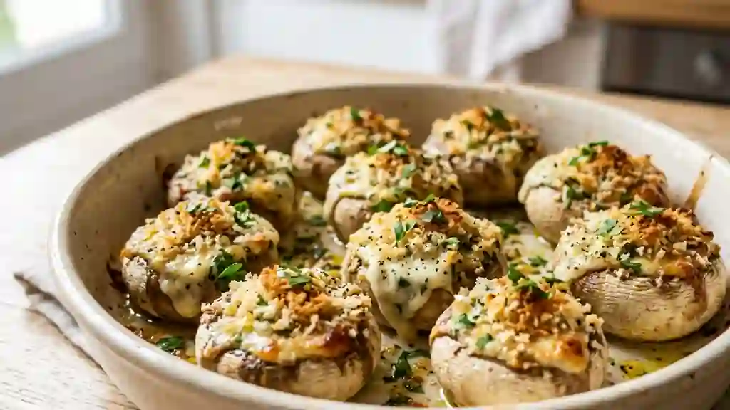 Champignons farcis au Boursin et croûte dorée - Photo de présentation
