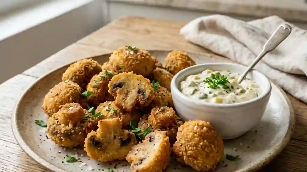 Champignons croustillants, sauce tartare - Photo de présentation