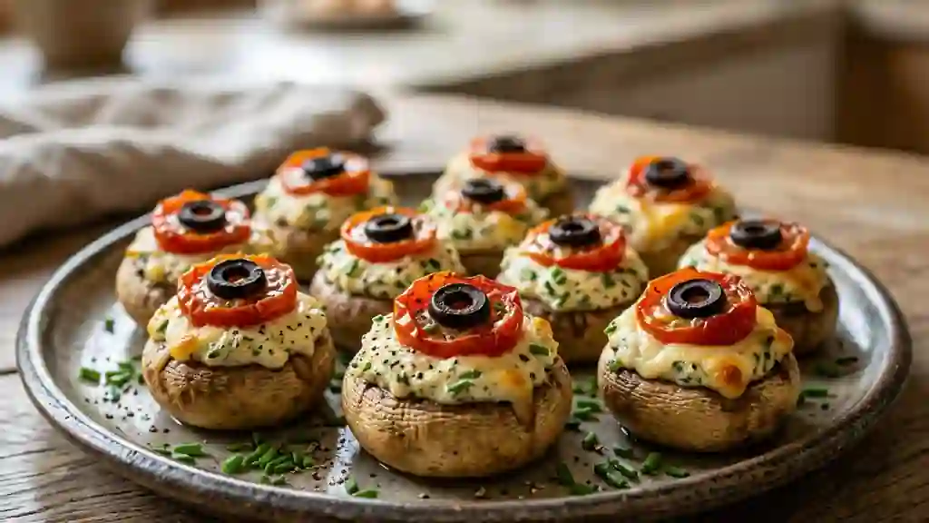 Champignons d'Halloween au Fromage Frais Fondant - Photo de présentation
