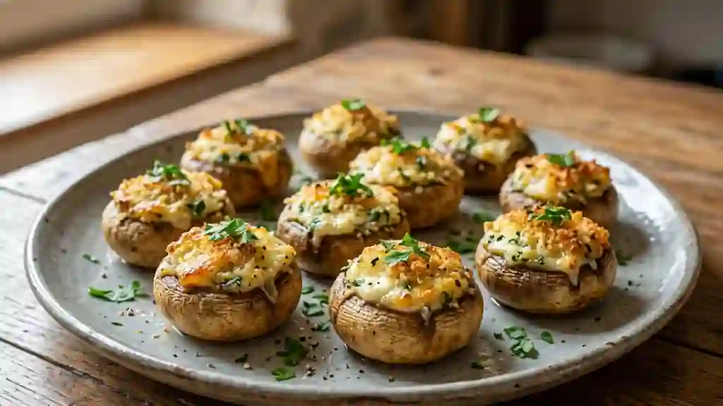 Champignons rôtis, cœur fondant au chèvre - Photo de présentation