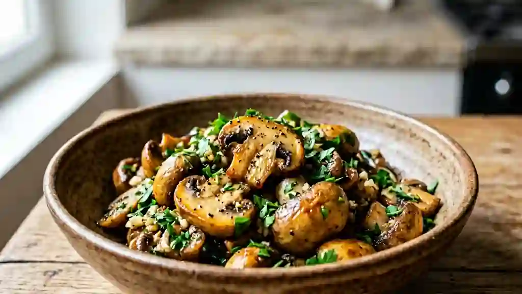 Champignons persillés fondants et dorés - Photo de présentation