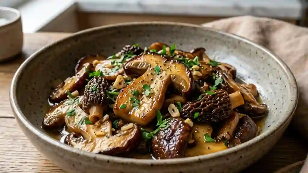 Champignons sautés à l'ail et persillade - Photo de présentation