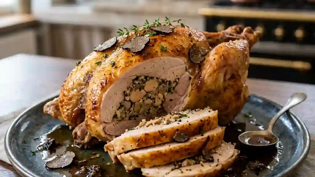 Chapon Festif au Foie Gras et Truffe Noire - Photo de présentation