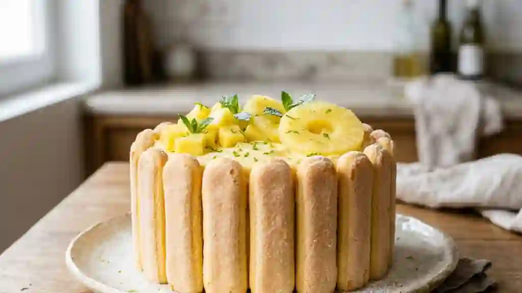 Charlotte fondante à l'ananas frais - Photo de présentation