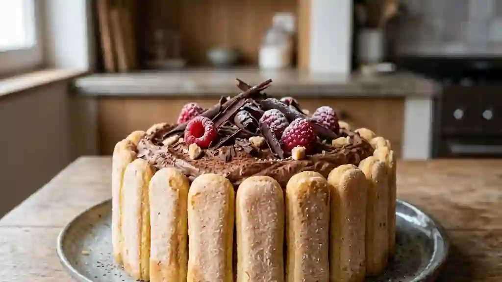 Charlotte au chocolat noir fondante - Photo de présentation