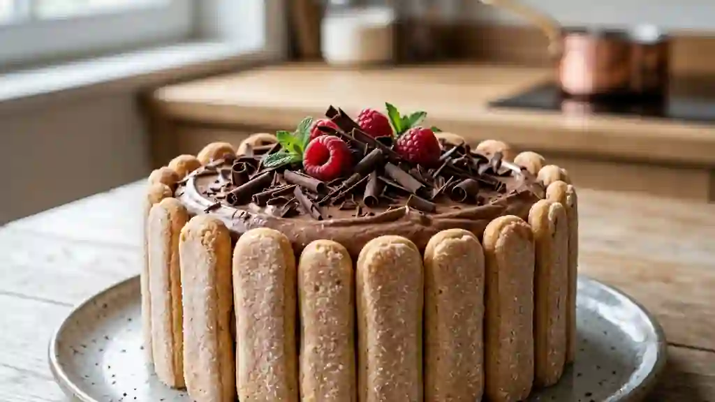 Charlotte fondante au chocolat noir - Photo de présentation