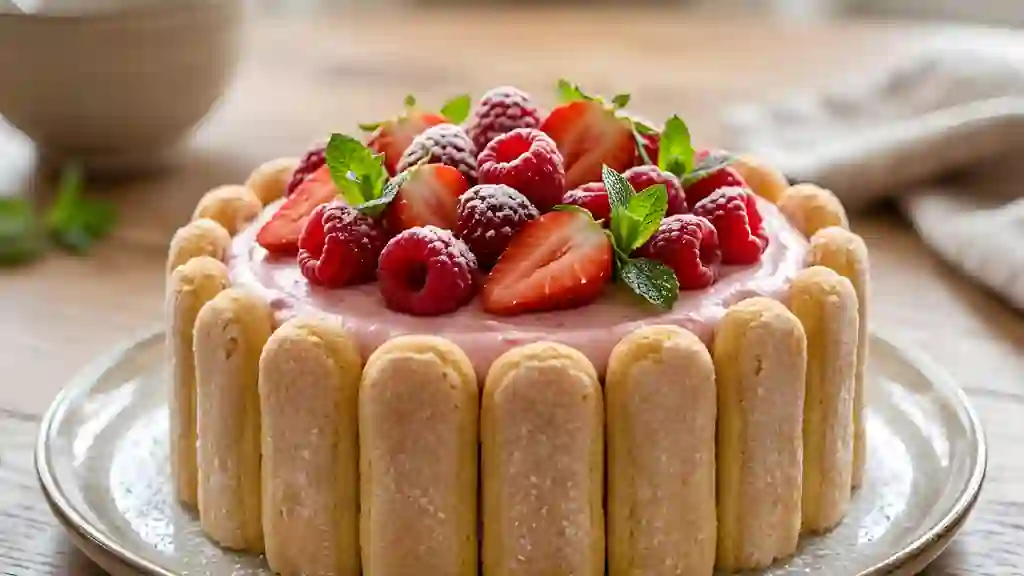 Charlotte fondante aux fruits rouges - Photo de présentation