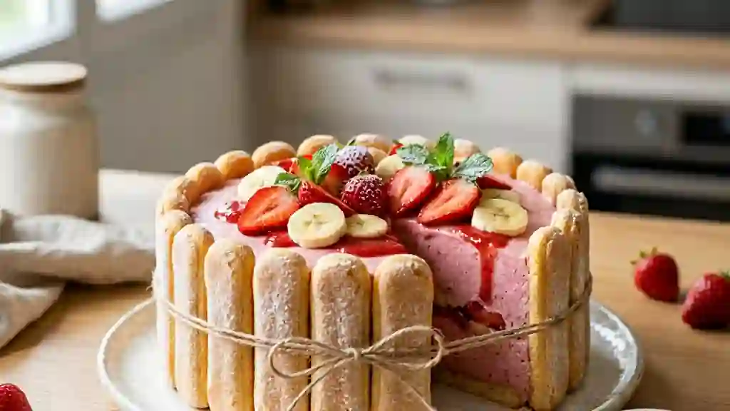 Charlotte Onctueuse Fraise et Banane - Photo de présentation
