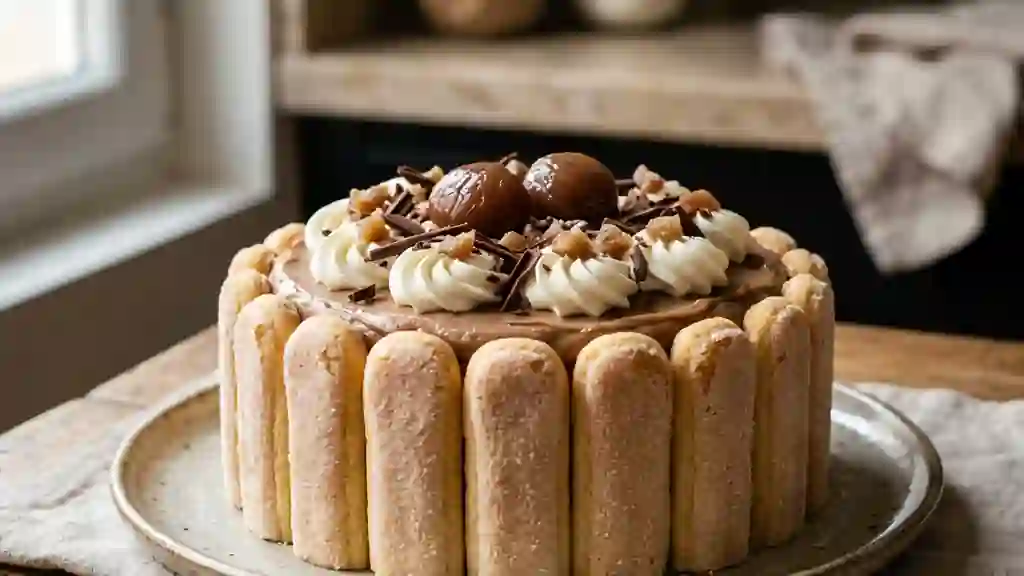 Charlotte fondante à la crème de marron - Photo de présentation
