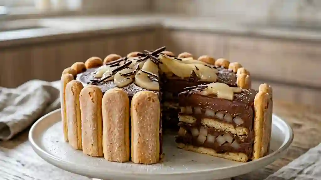 Charlotte Fondante Chocolat Noir et Poires - Photo de présentation