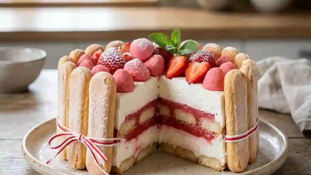Charlotte fondante aux fraises Tagada - Photo de présentation