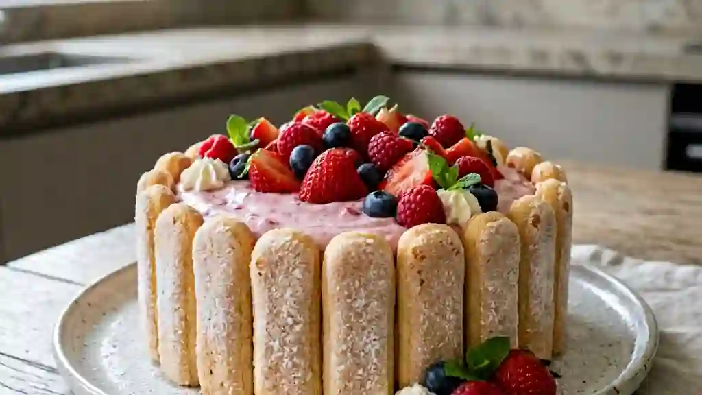 Charlotte fondante aux fruits rouges - Photo de présentation