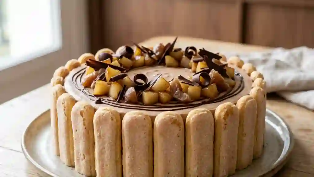Charlotte Fondante Poire, Chocolat et Marron - Photo de présentation