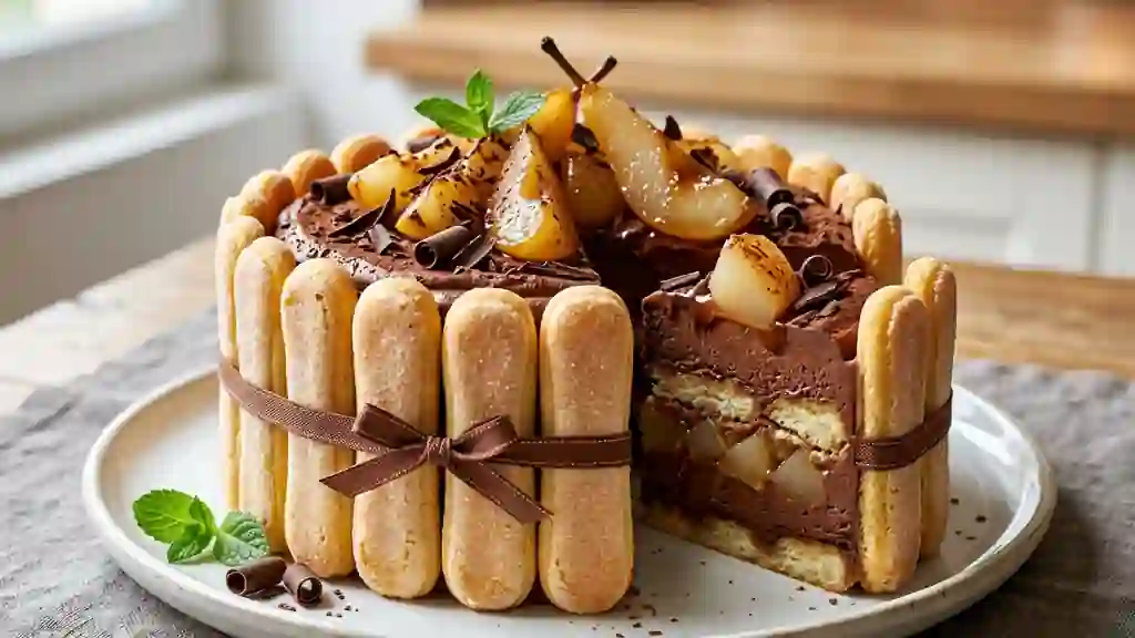 Charlotte Fondante Poire et Chocolat Noir - Photo de présentation