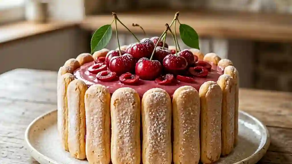 Charlotte Fondante aux Cerises Fraîches - Photo de présentation