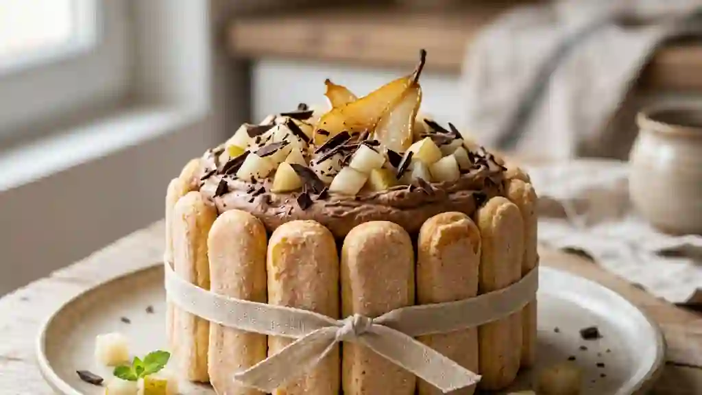 Charlotte fondante Poire et Chocolat noir - Photo de présentation