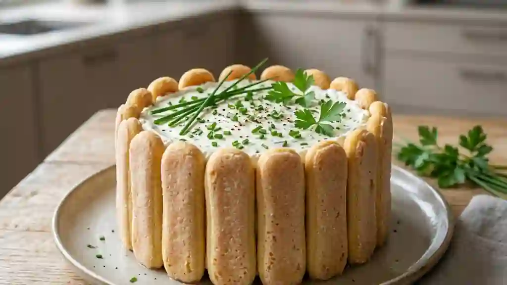 Charlotte fondante au chèvre frais et herbes - Photo de présentation