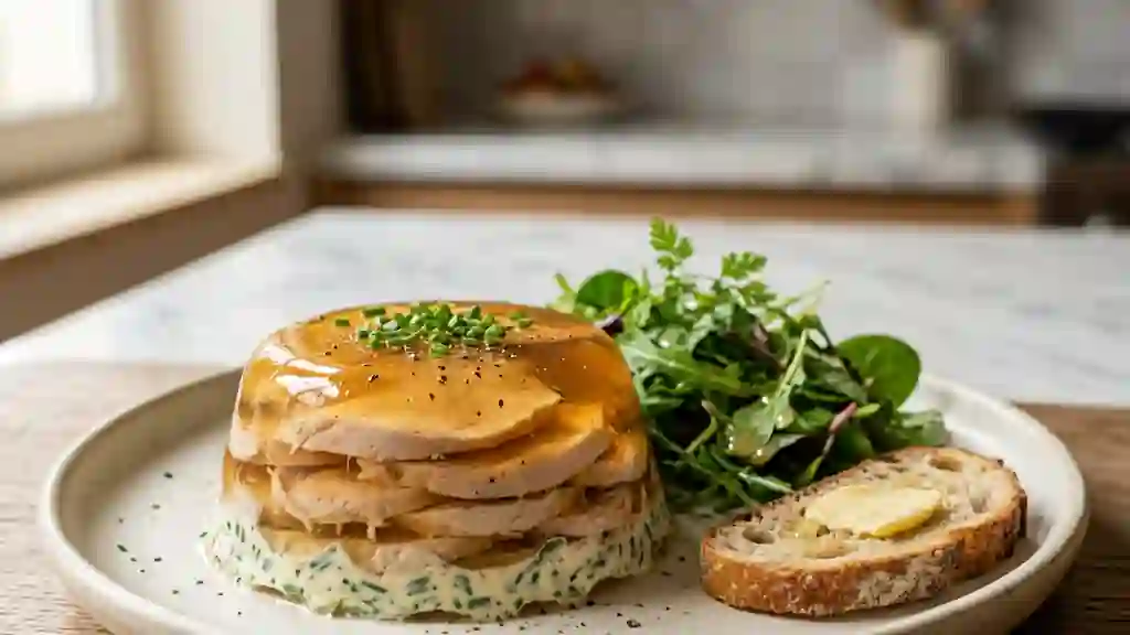 Suprêmes de poulet fondants en gelée fine - Photo de présentation