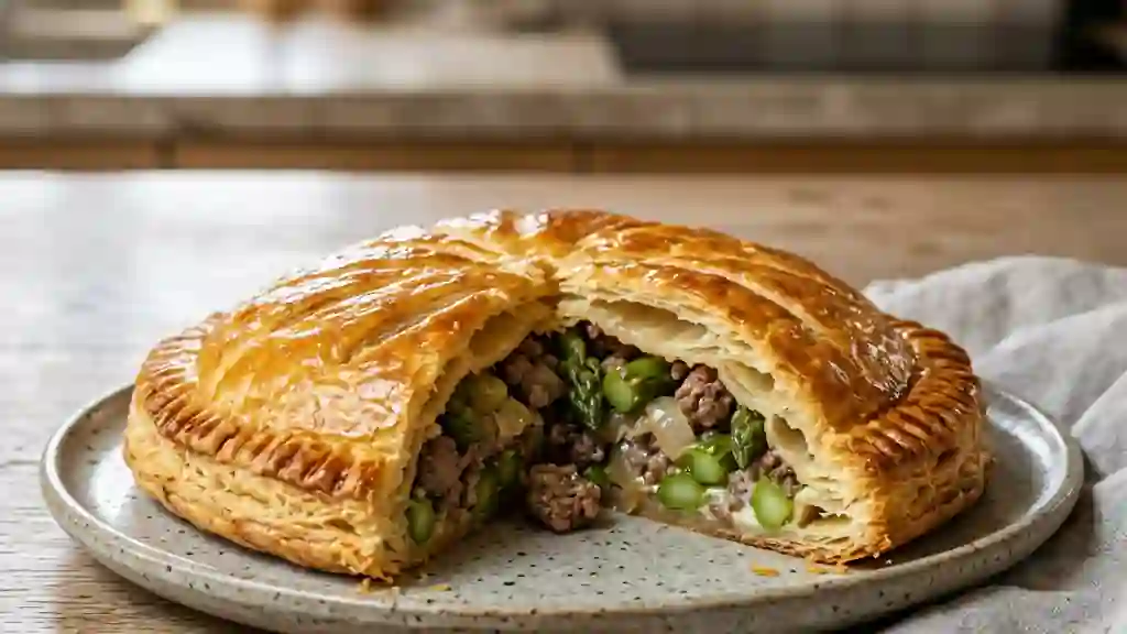 Chausson croustillant au bœuf et asperges - Photo de présentation