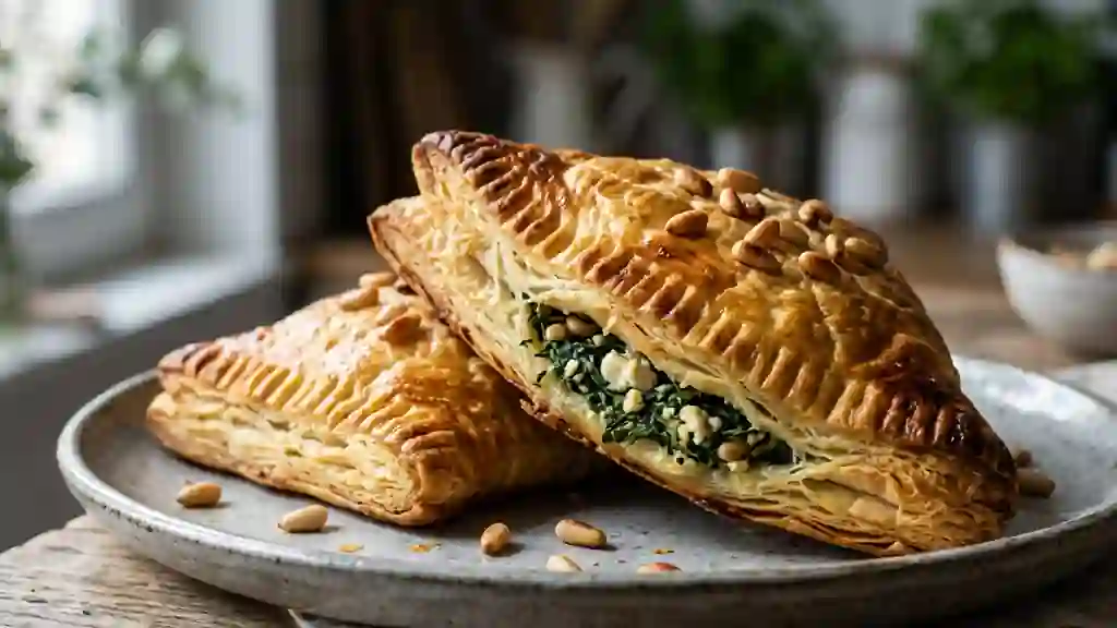 Chaussons libanais craquants épinards et feta - Photo de présentation
