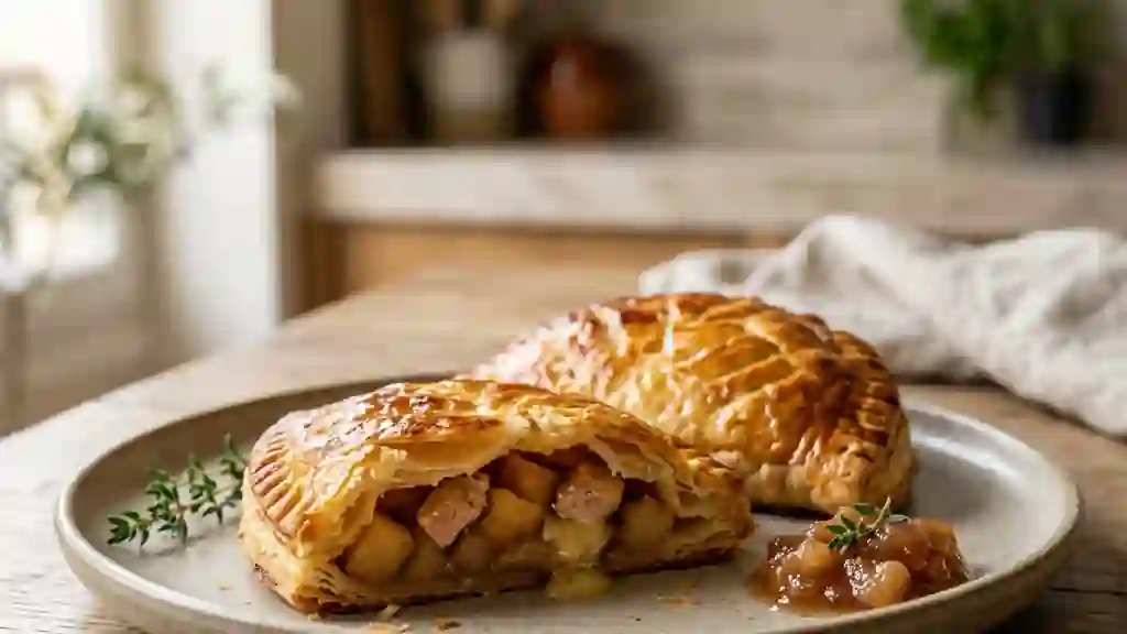 Chaussons feuilletés pomme et foie gras - Photo de présentation