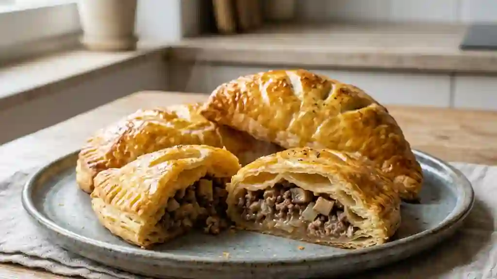 Chaussons dorés au bœuf et champignons fondants - Photo de présentation