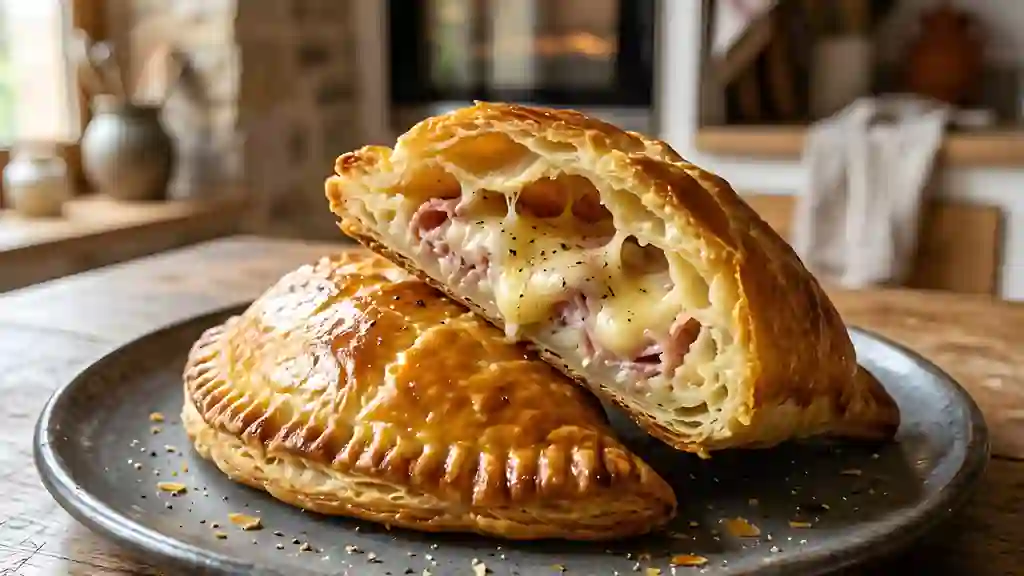 Chaussons jambon-gruyère, pâte fondante au suisse - Photo de présentation