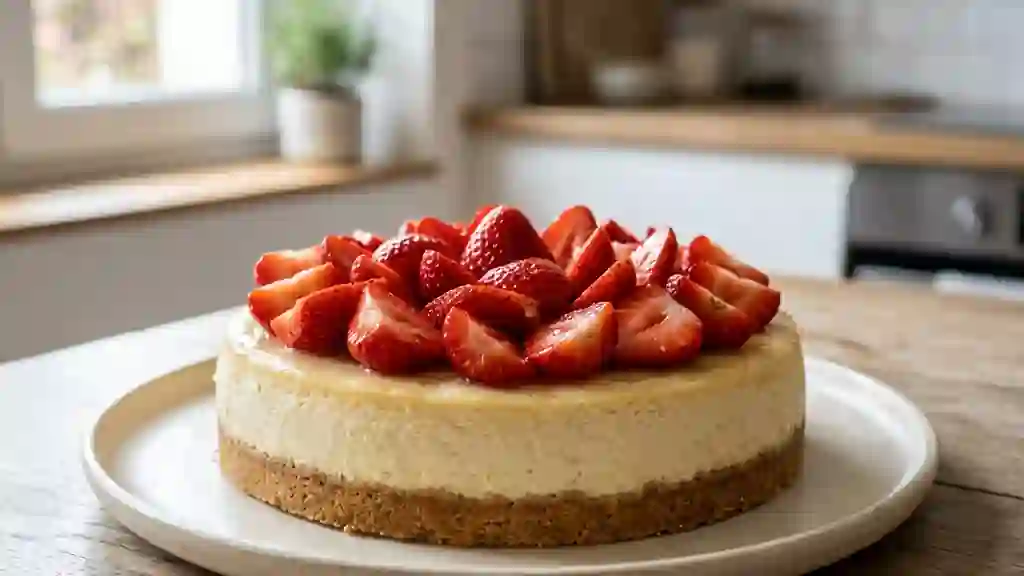 Cheesecake fondant aux fraises fraîches - Photo de présentation