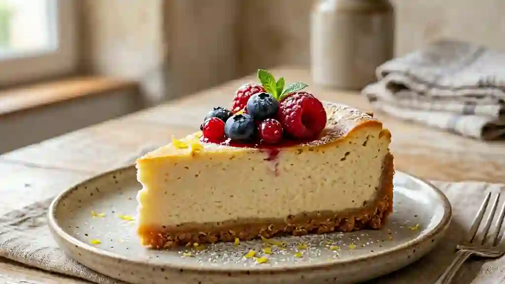 Cheesecake fondant au citron et vanille - Photo de présentation