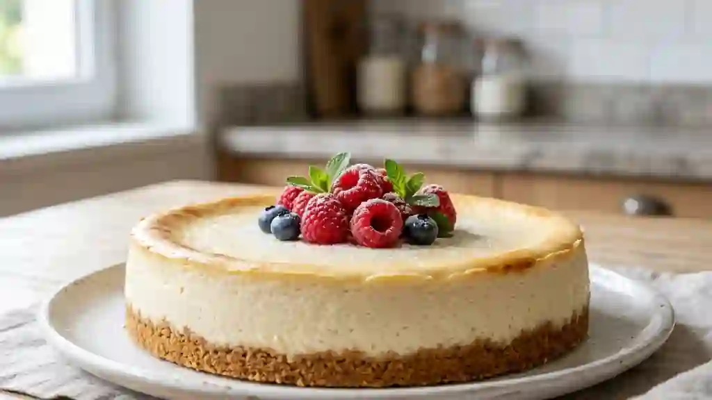 Cheesecake au Saint-Morêt onctueux et vanillé - Photo de présentation