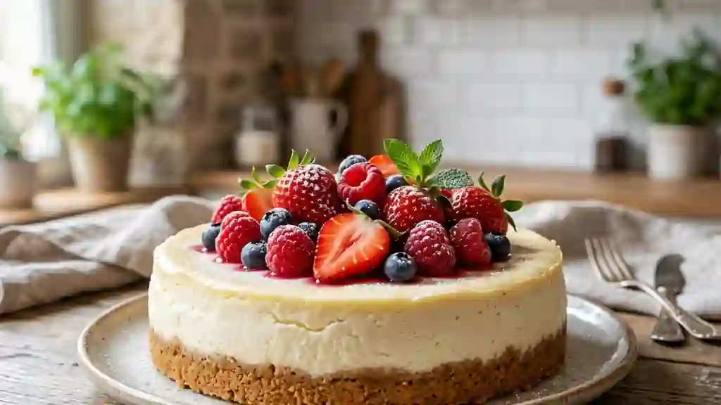 Cheesecake onctueux aux fruits rouges acidulés - Photo de présentation