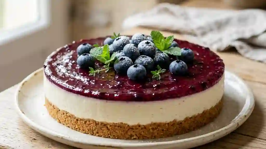 Blåbaer Ostekake : Cheesecake Fondant Myrtille - Photo de présentation