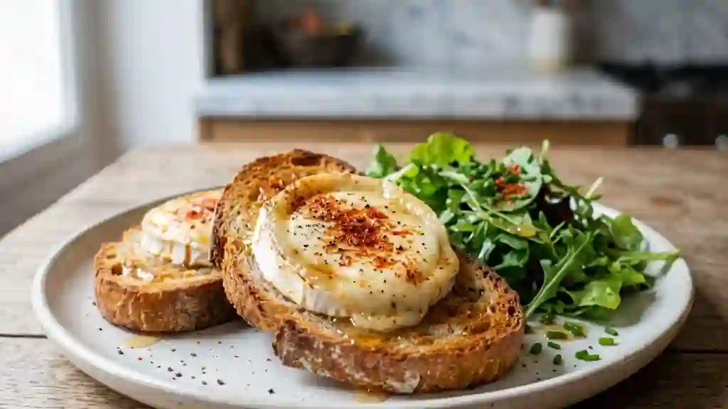 Chèvre chaud fondant au piment d'Espelette - Photo de présentation