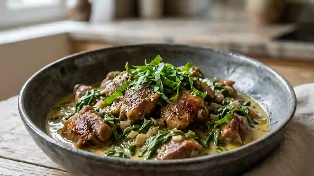 Sauté de chevreau fondant à l'oseille fraîche - Photo de présentation