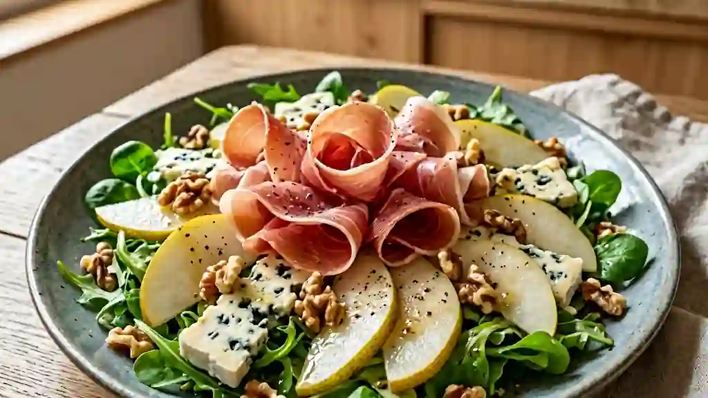 Jambon Cru, Poire Fondante et Roquefort Croquant - Photo de présentation