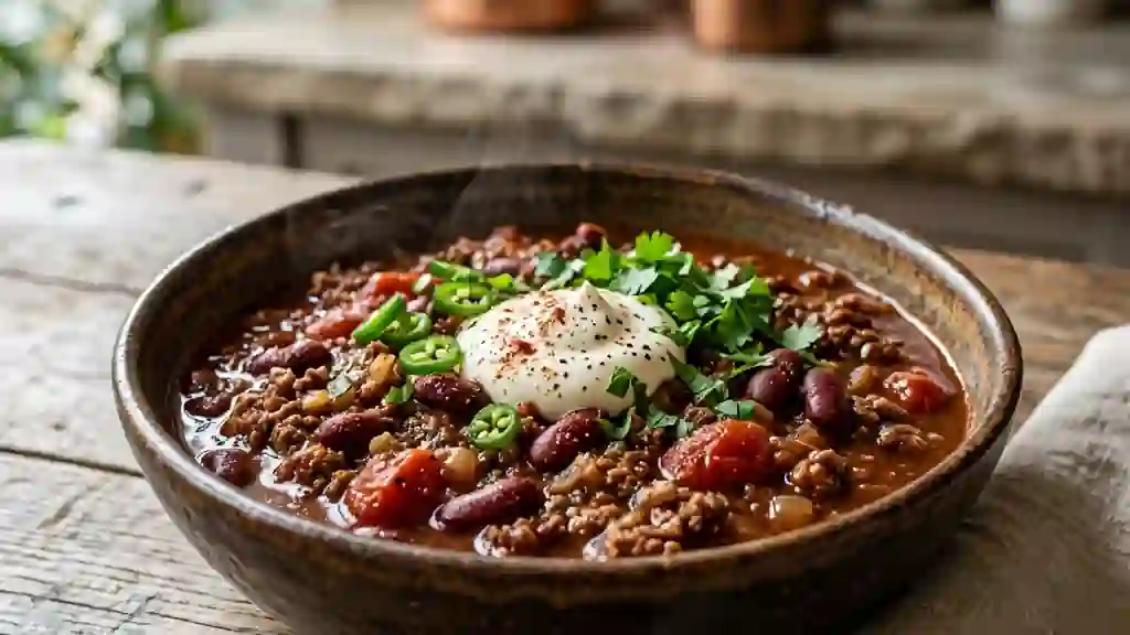 Chili con carne épicé et fondant - Photo de présentation
