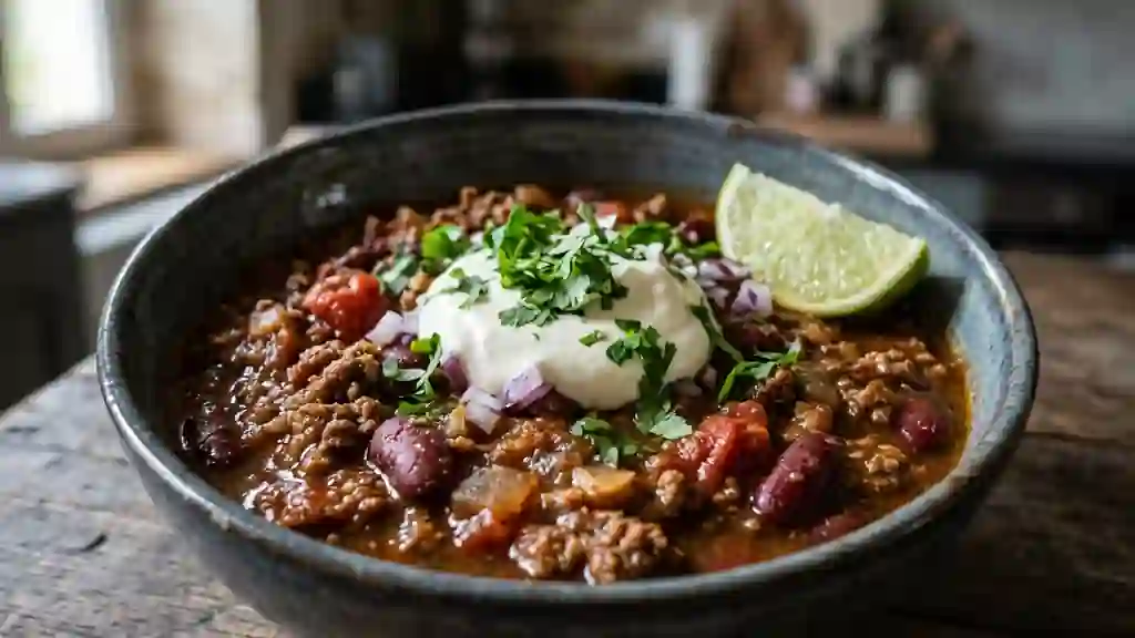 Chili con carne fondant aux épices - Photo de présentation