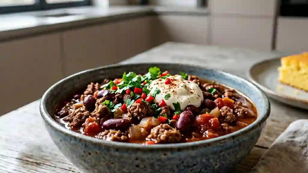 Chili con carne fondant et épicé - Photo de présentation