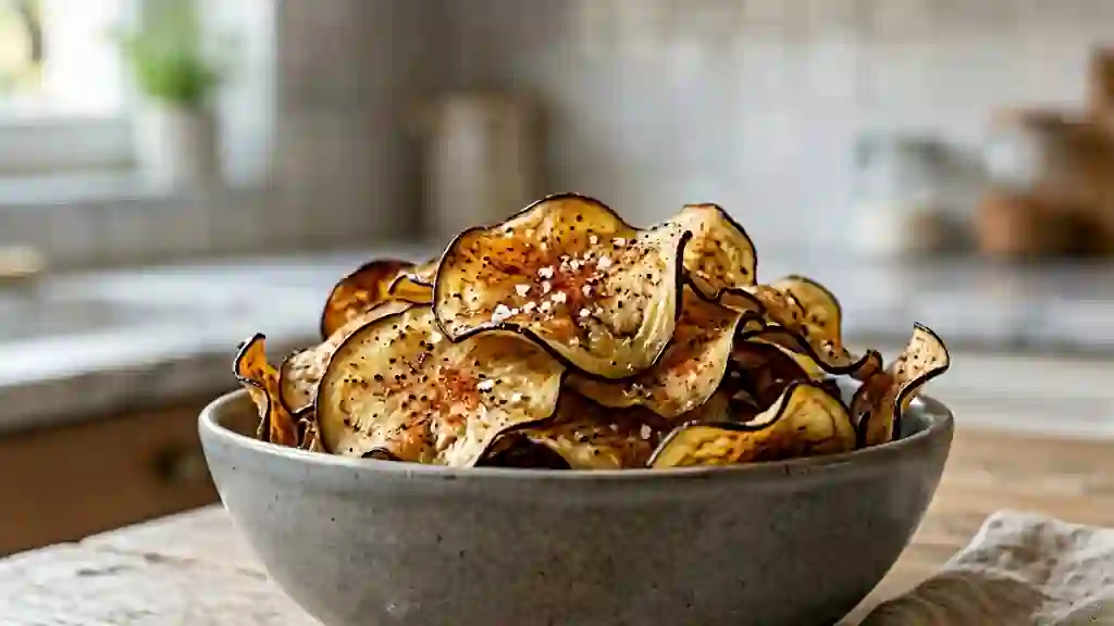Chips d'aubergine ultra-fines et craquantes - Photo de présentation
