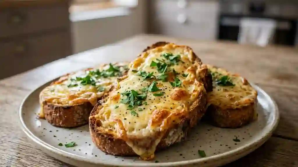 Tartine de Munster fondant à l'ail - Photo de présentation