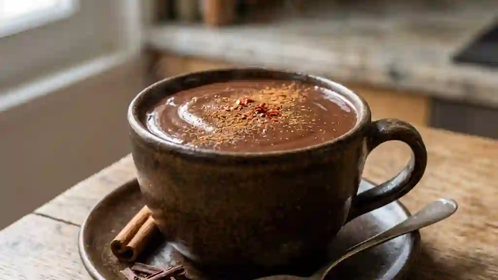 Chocolat chaud onctueux et épicé - Photo de présentation