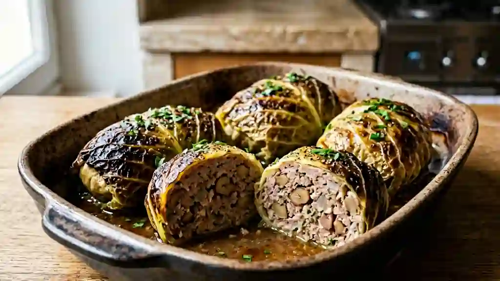 Chou farci fondant aux châtaignes - Photo de présentation