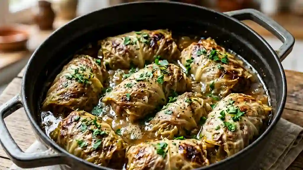 Chou farci fondant et juteux en cocotte - Photo de présentation